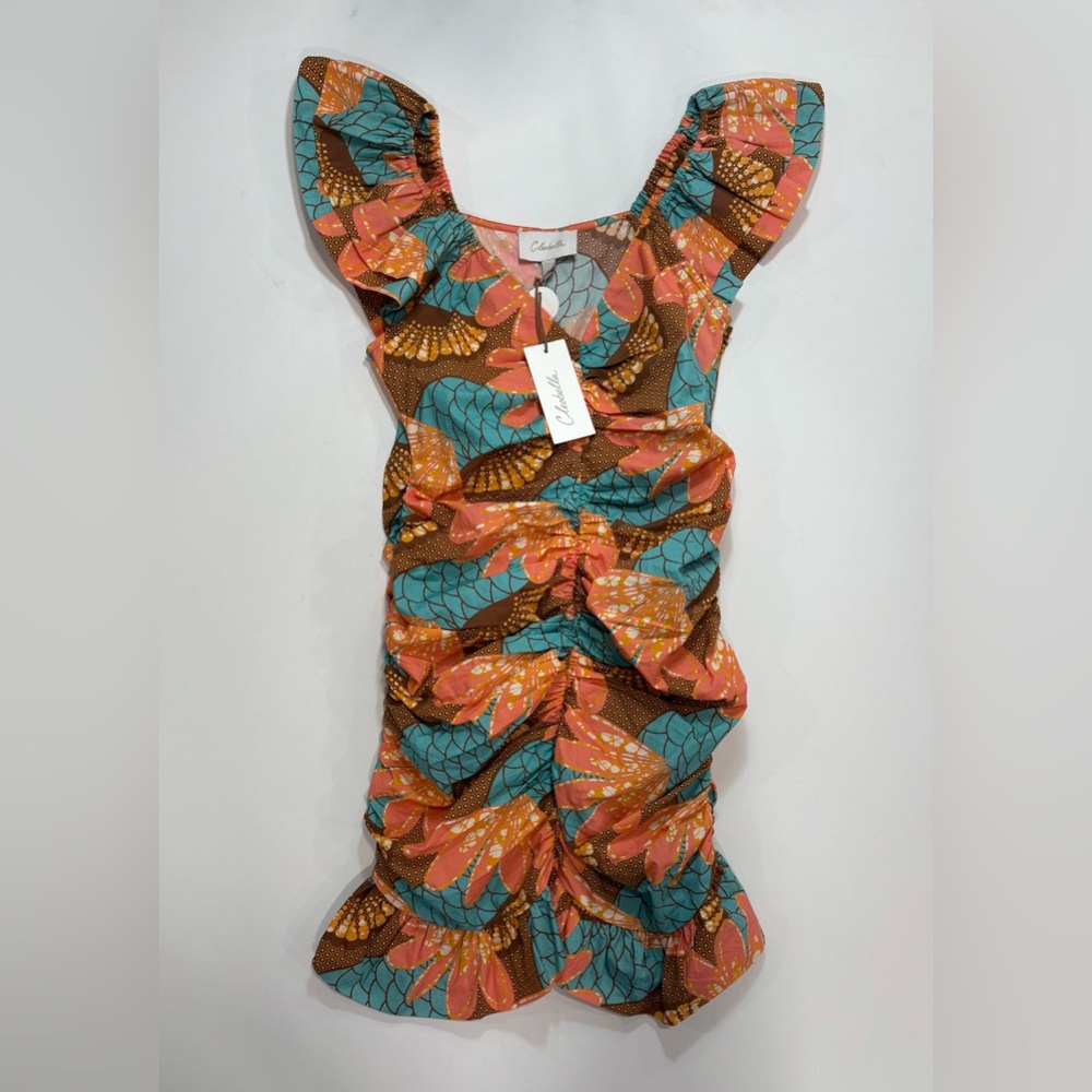 NWT Cleobella Tiana Ruched Mini Dress in Riviera Print - Picture 5 of 14
